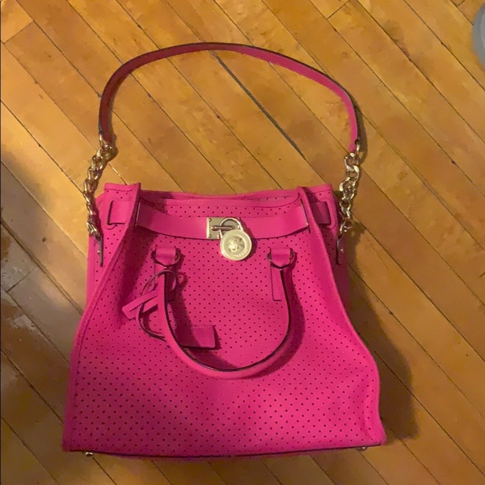 Hot pink Michael Kors tote bag